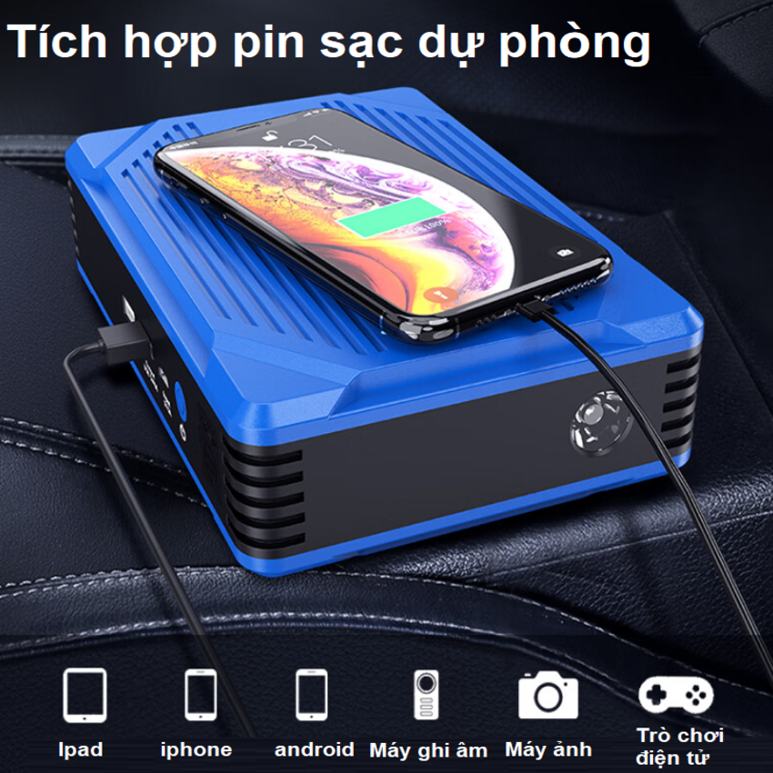 Bộ kích bình ắc quy kiêm bơm lốp và sạc dự phòng dung lượng 10400mAh dùng cho ô tô thương hiệu Mỹ cao cấp Goodyear GY-5282 - Hàng Nhập Khẩu
