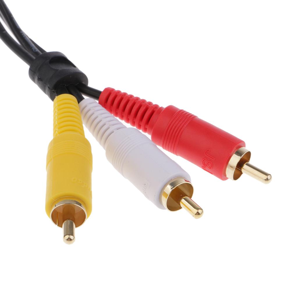 3.5mm Male To 3-RCA Male Adapter Audio Stereo Extension Splitter Cable