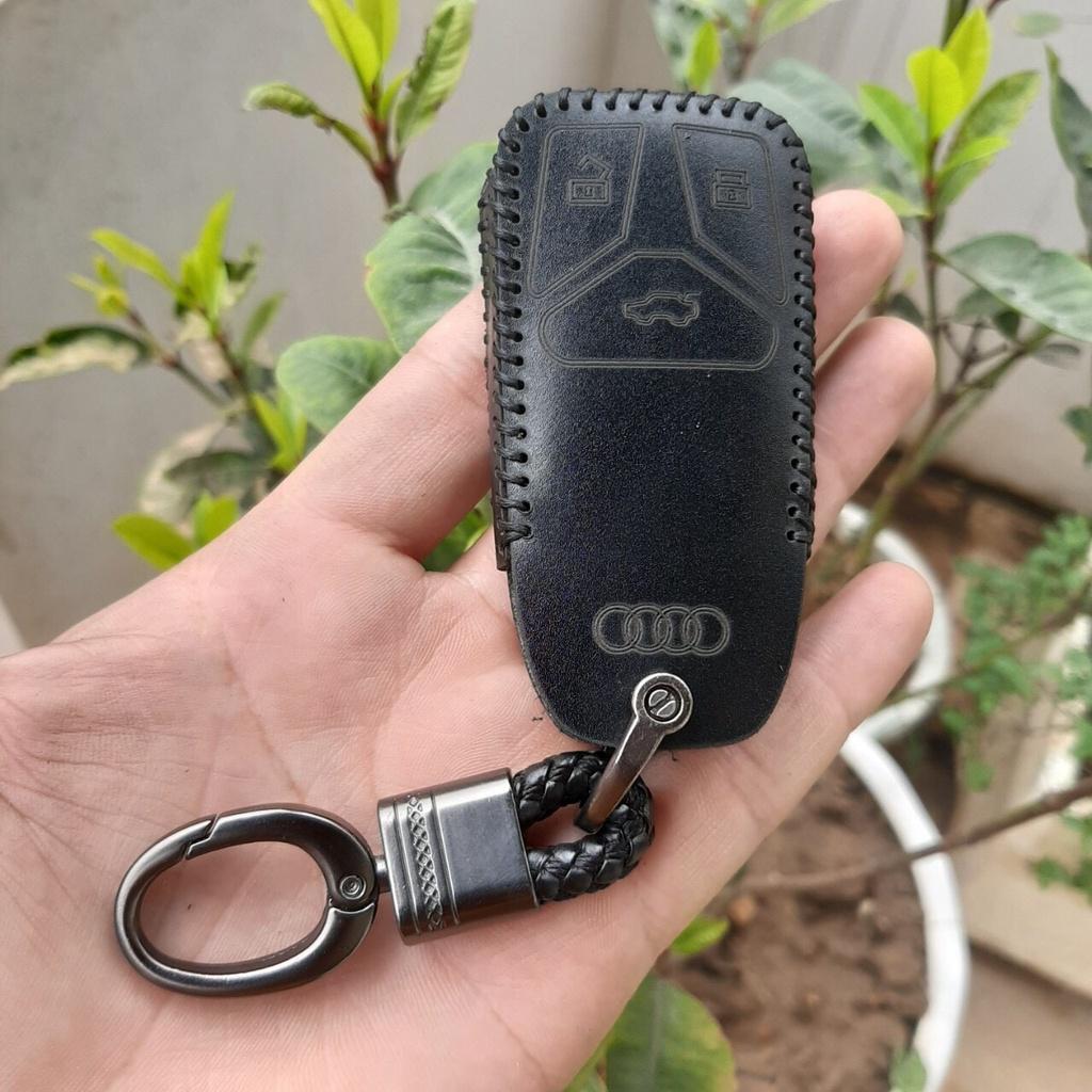 Bao da chìa khoá Audi A3, A4, A5, A6, A7, A8, A4L, A6L, Q5, Q7, da thật, bảo hành 2 năm