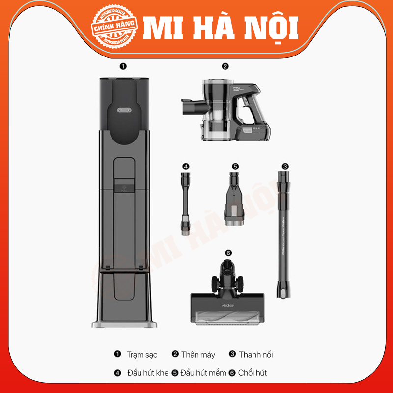 Máy hút bụi cầm tay Xiaomi Redkey P7 Plus – Lực hút khủng – Trạm sạc đổ rác tự động - Hàng chính hãng