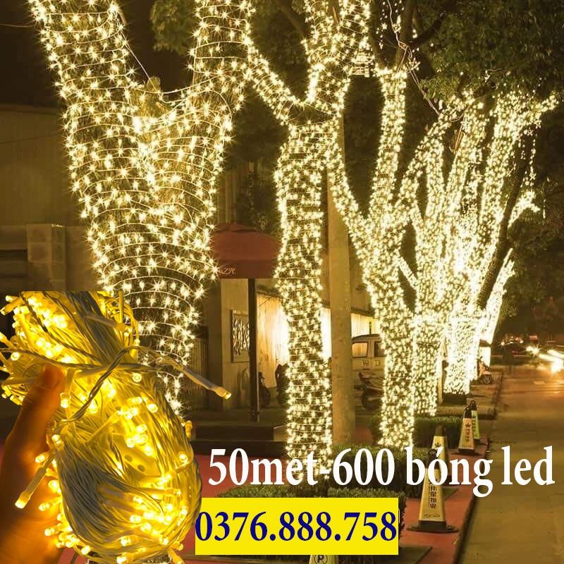 Đèn Led Dây Trang Trí 50M Vàng Đèn Nháy Trang Trí Quán Cà Phê Cuốn Dây Trang Trí Ngoài Trời