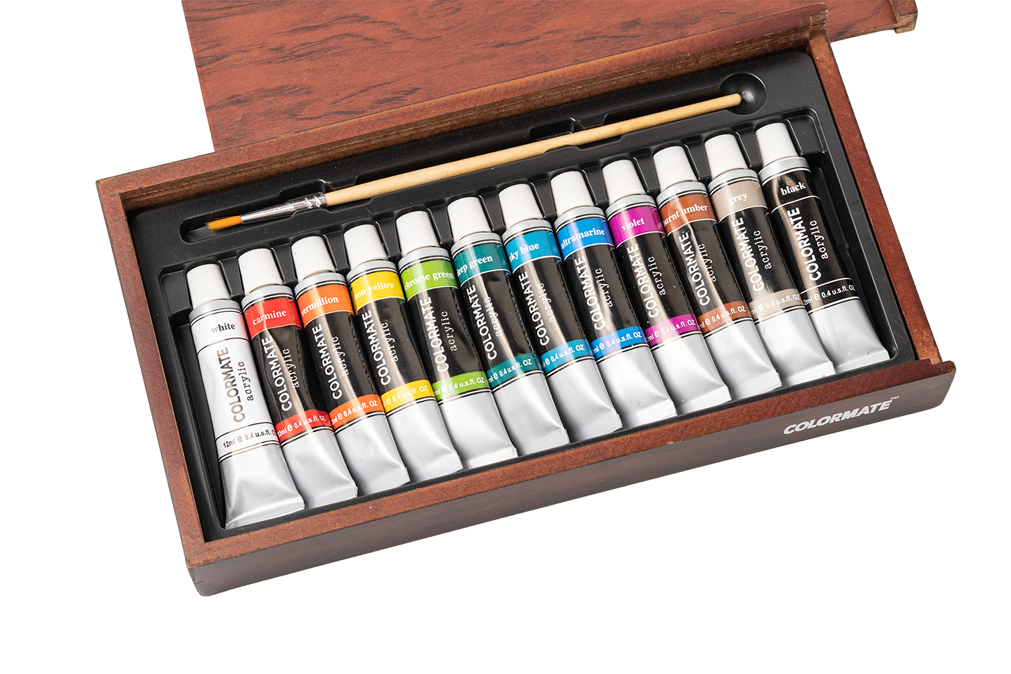 Màu vẽ Acrylic Colormate bộ 12 màu tuýp 12ml - COLORMATE
