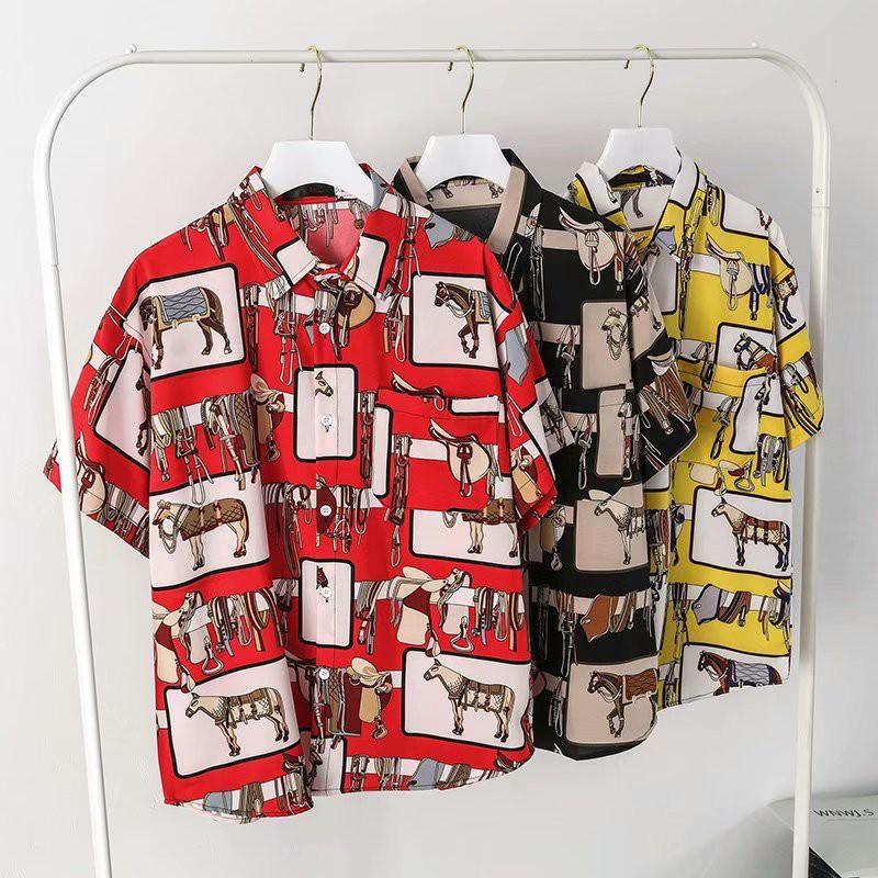 Áo Sơ Mi Ngắn Tay In Họa Tiết Hoạt Hình Thời Trang Cho Nam