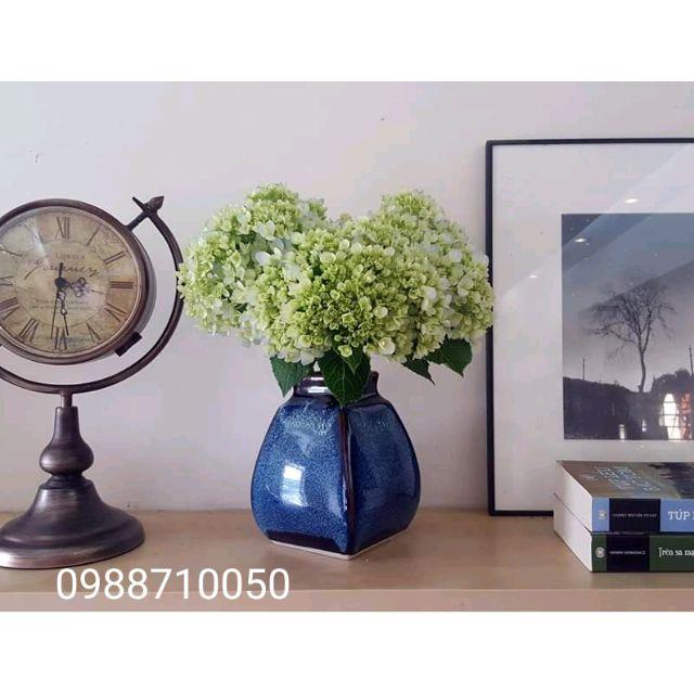 Lọ men hoả biến - H23cm,Xanh biển hoả biến
