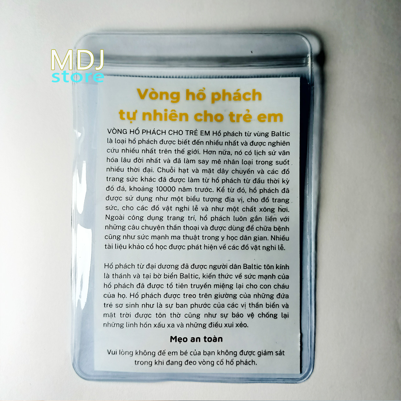 Vòng cổ cho bé MDJ, Vòng cổ hổ phách cho bé từ 0 đến 10 tuổi - món quà ý nghĩa cho bé yêu