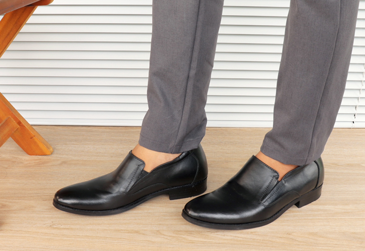 GIÀY TĂNG CHIỀU CAO GIÀY CAO DÀNH CHO NAM GIỚI S1010 ĐEN TRƠN - CAO 6CM GIÀY ĐỘN NAM CAO VƯỢT TRỘI
