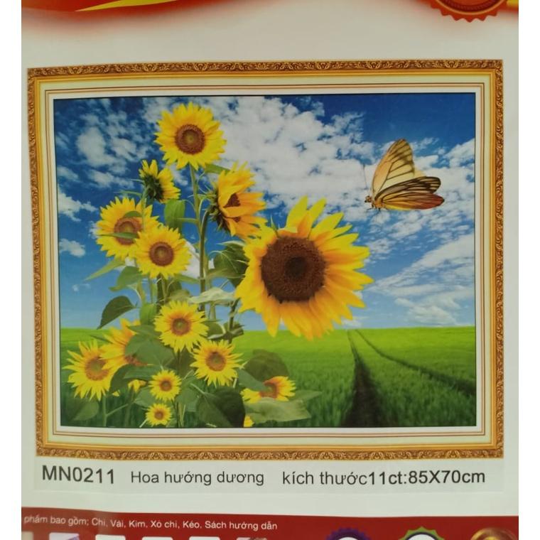 Tranh thêu chữ thập Hoa hướng dương MN0211-85x70cm
