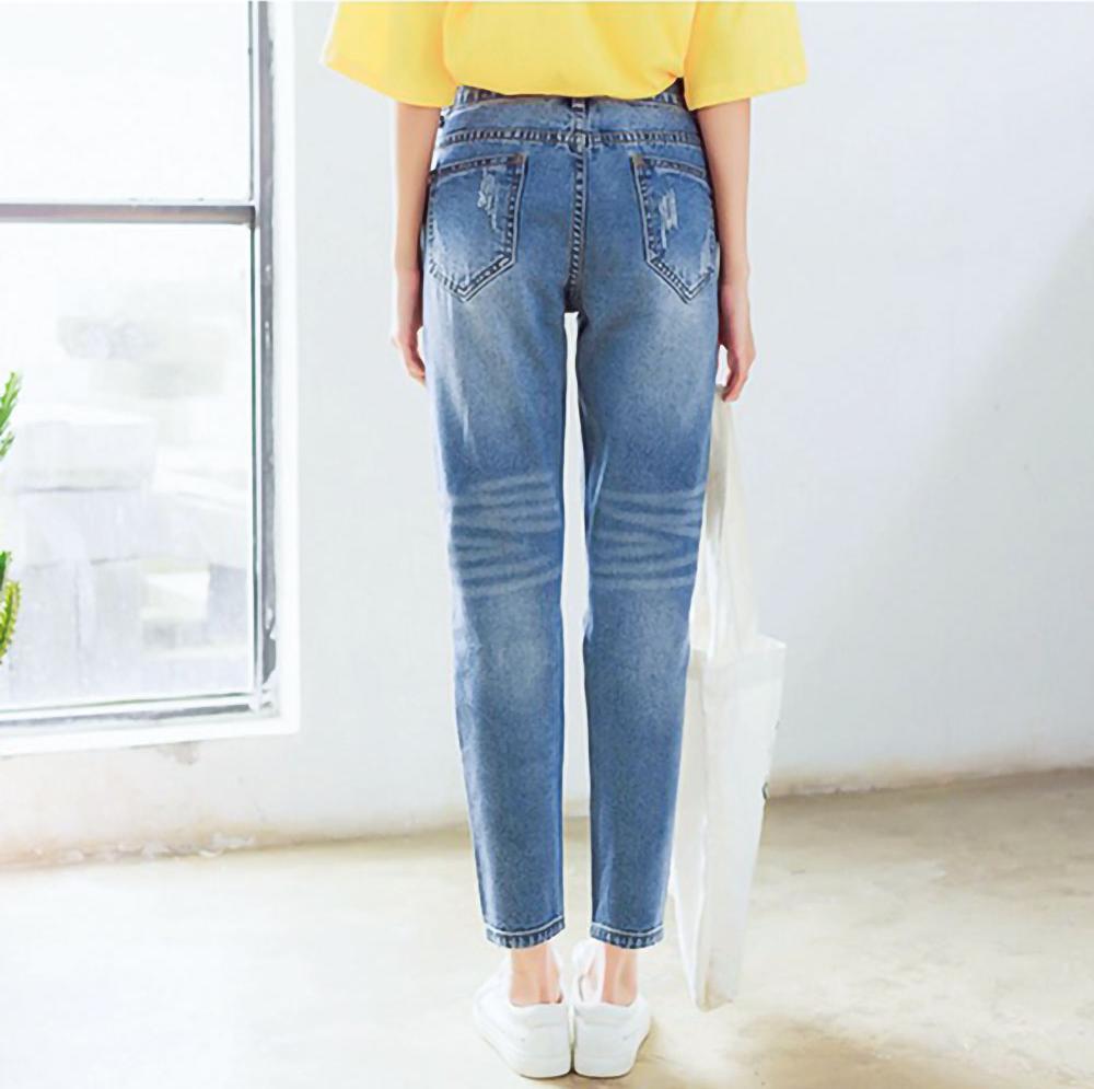 Quần jeans boyfriend rách logo 21 Mã: QD2052