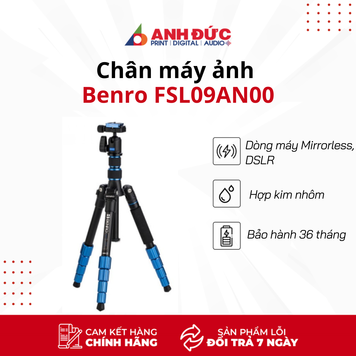 Chân máy ảnh Benro TSL08AN00 - Hàng chính hãng