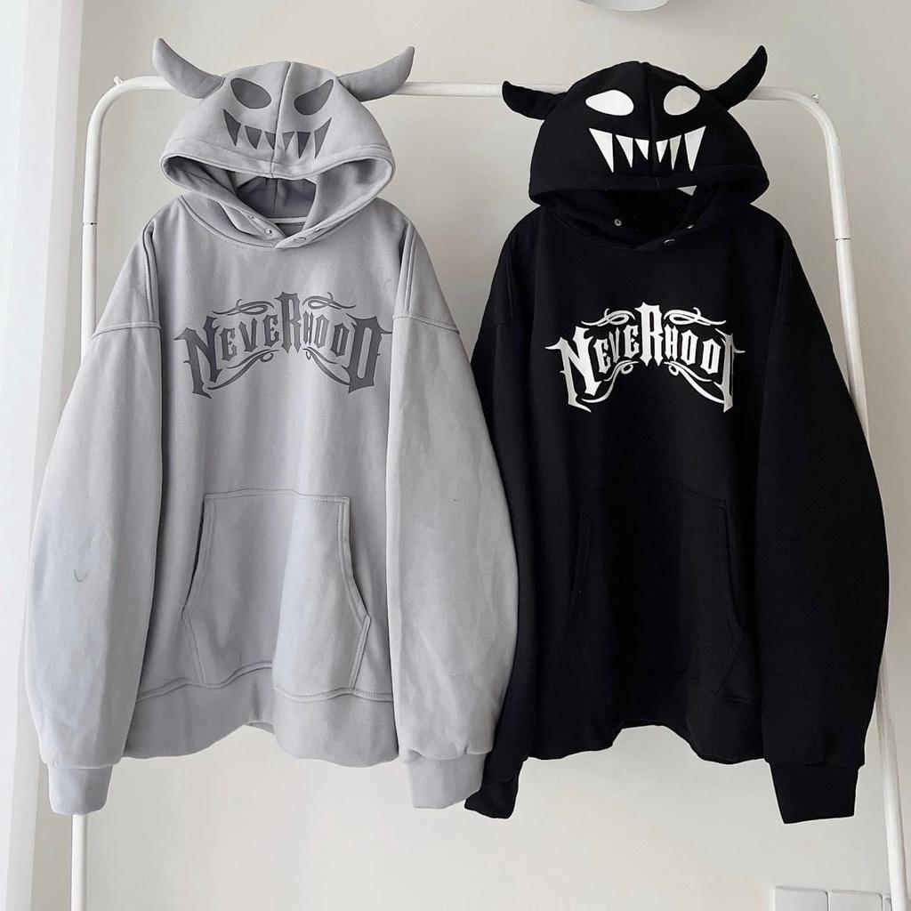 Áo Hoodie sừng trâu form rộng unisex