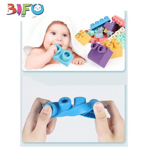 Bộ đồ chơi xếp hình bằng cao su mềm 20 miếng ghép lớn cho bé lắp ghép dễ dàng