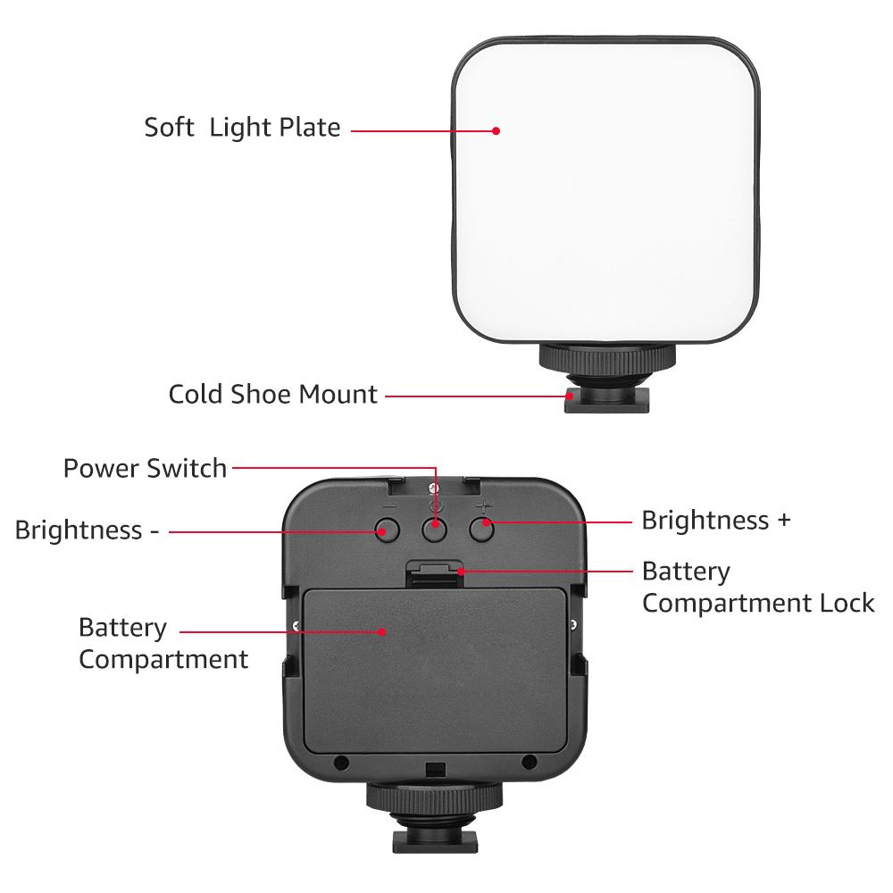 Bộ chiếu sáng mini 5W Đèn LED 6500K có thể điều chỉnh độ sáng, 3 Giá treo + Giá đỡ cho máy tính