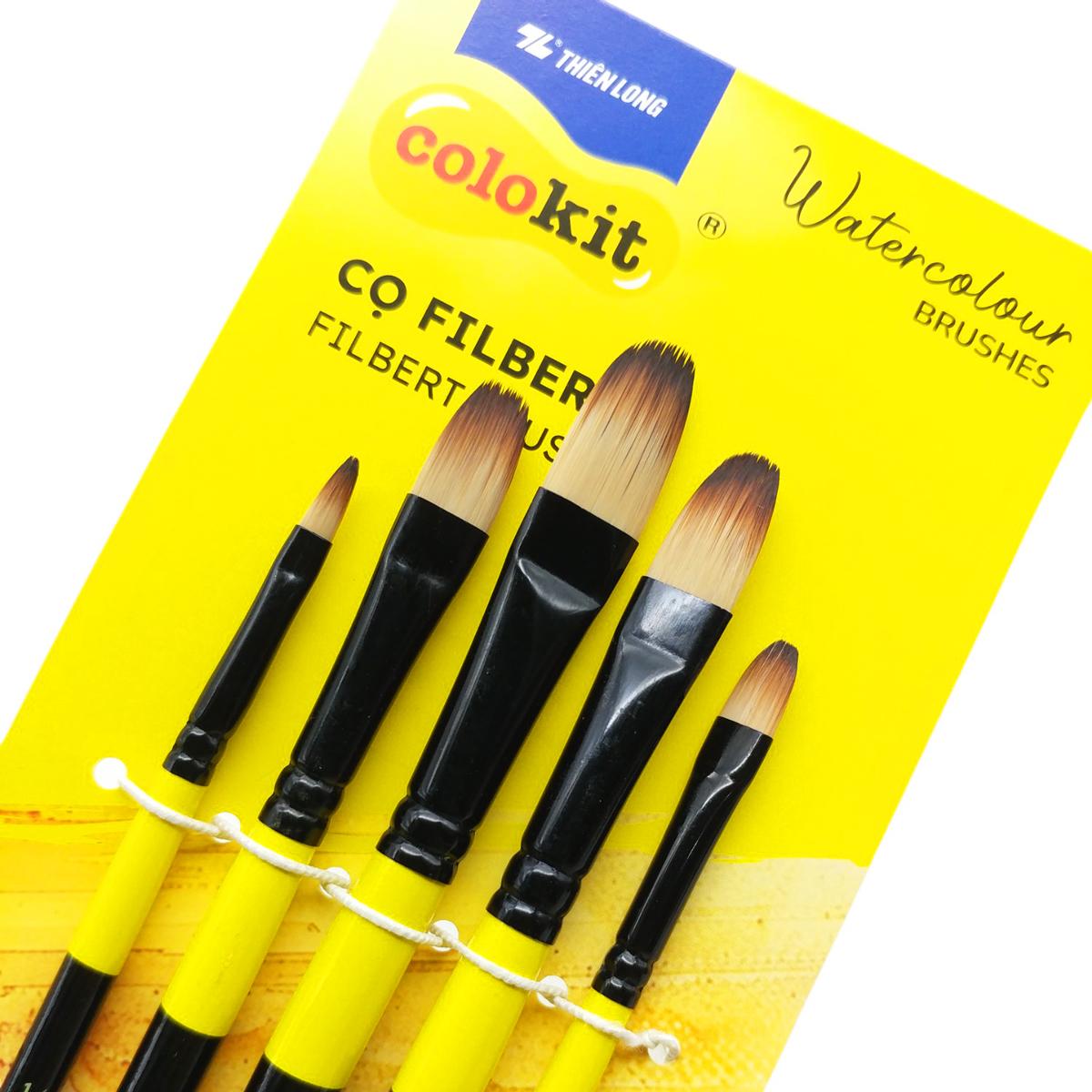 Bộ 5 Cọ Vẽ Màu Nước Đầu Filbert - Colokit BRW-C005