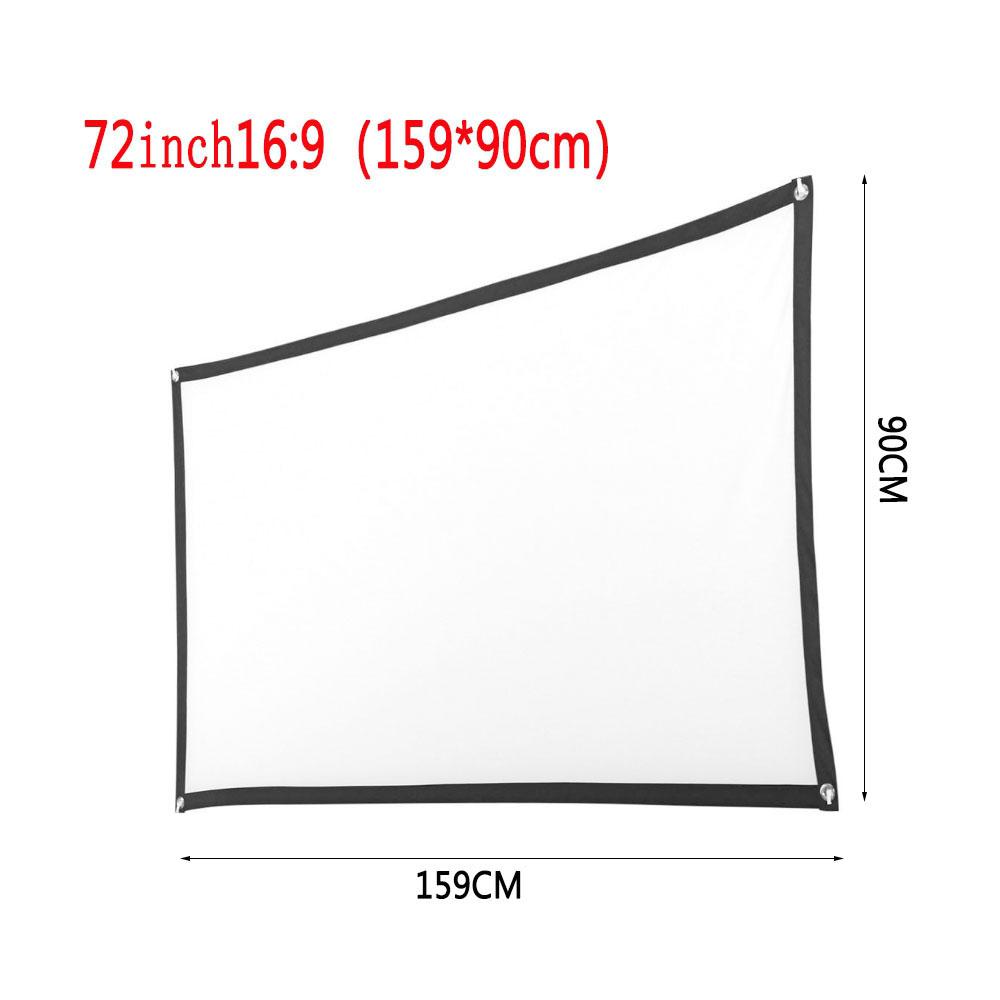 16:9 Projector Screen 72inches Portable High Definition Projection Screen for Home Theater