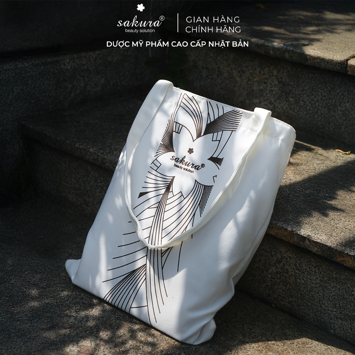 Túi Tote Canvas Sakura Thời Trang Tiện Lợi Kích Thước 38x32cm