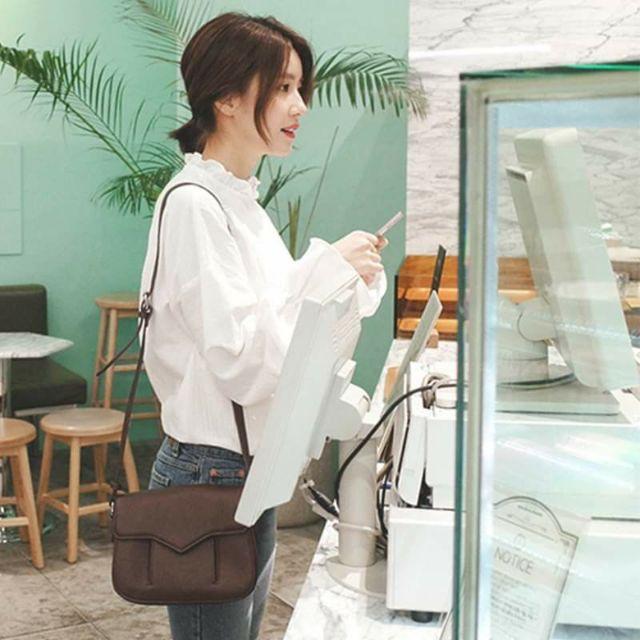 Áo sơ mi ren cổ đứng dài tay ulzzang