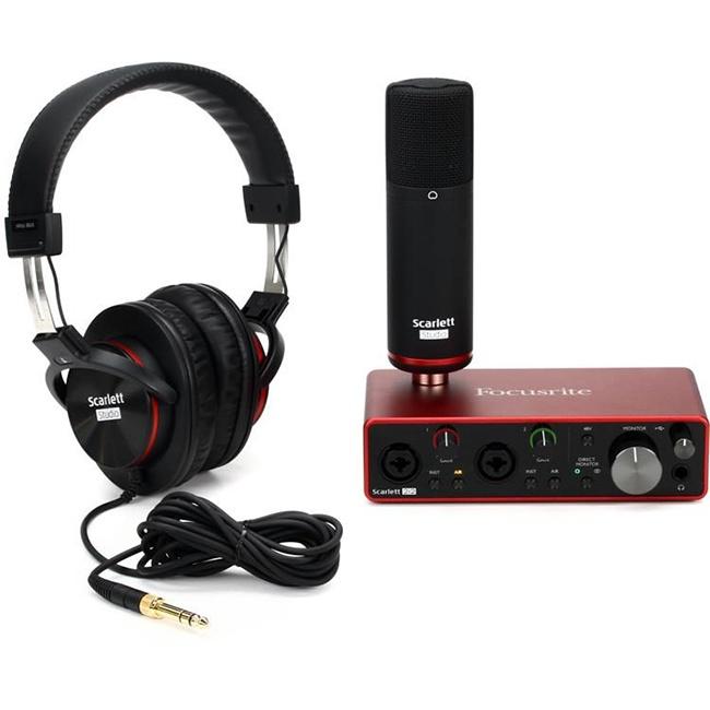 Combo soundcard và micro Focusrite Scarlett 2i2 Studio (Gen 3)- thu âm livestream karaoke tặng tai nghe kiểm âm HD2000