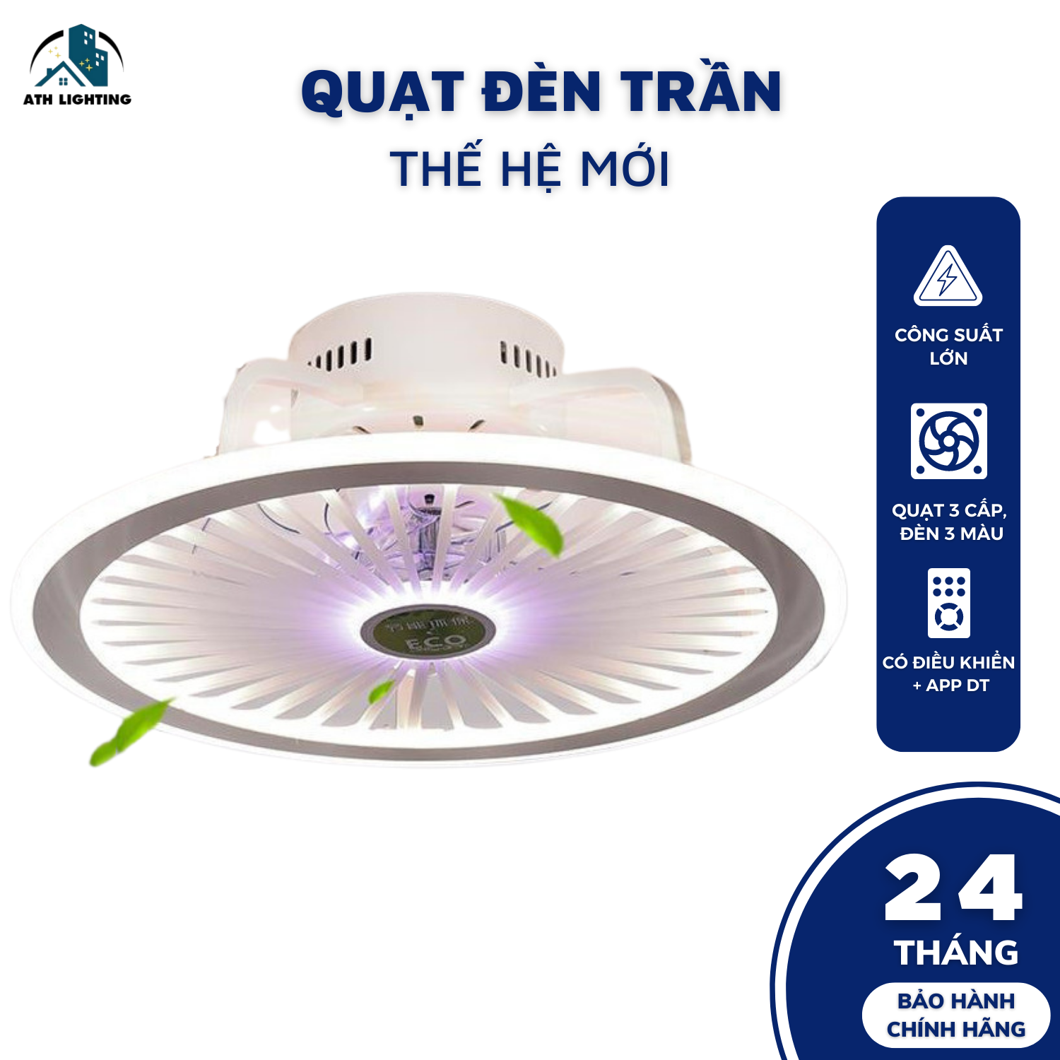 Quạt trần có điều khiển từ xa, loại quạt trần đèn trang trí cao cấp nhiều tốc độ quay điều khiển qua app thông minh