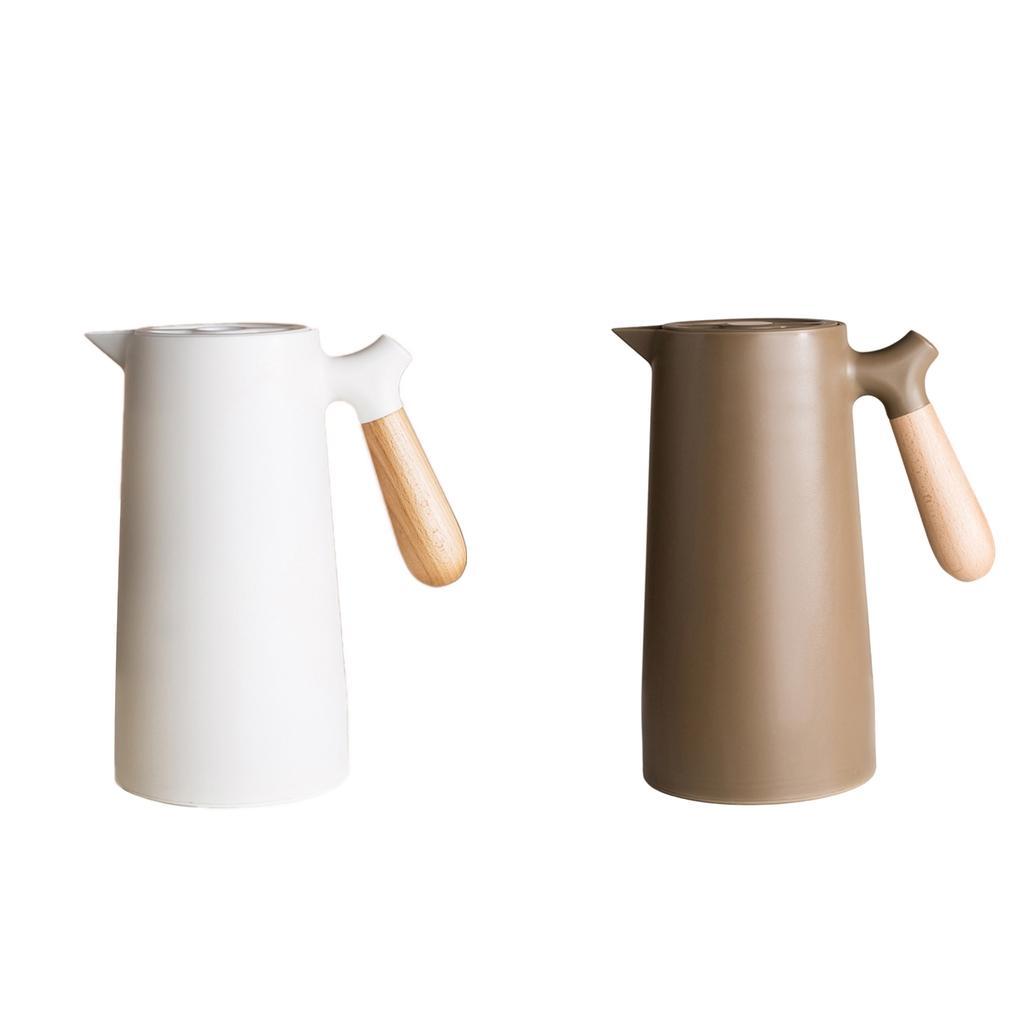 2pcs Portable 1000ml Household Double Walled Coffee Jug Drinking Bottles