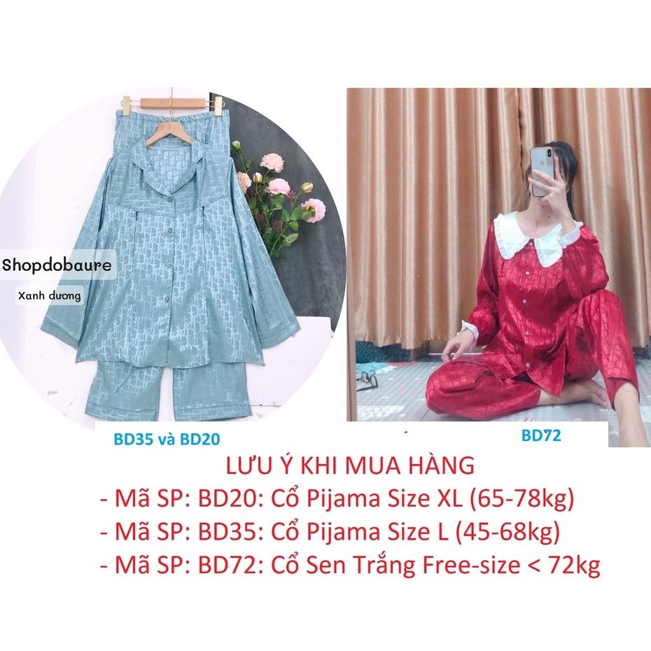 Bộ Pijama Bầu và Sau Sinh lụa gấm mặc 2 chức năng có khóa cho con bú