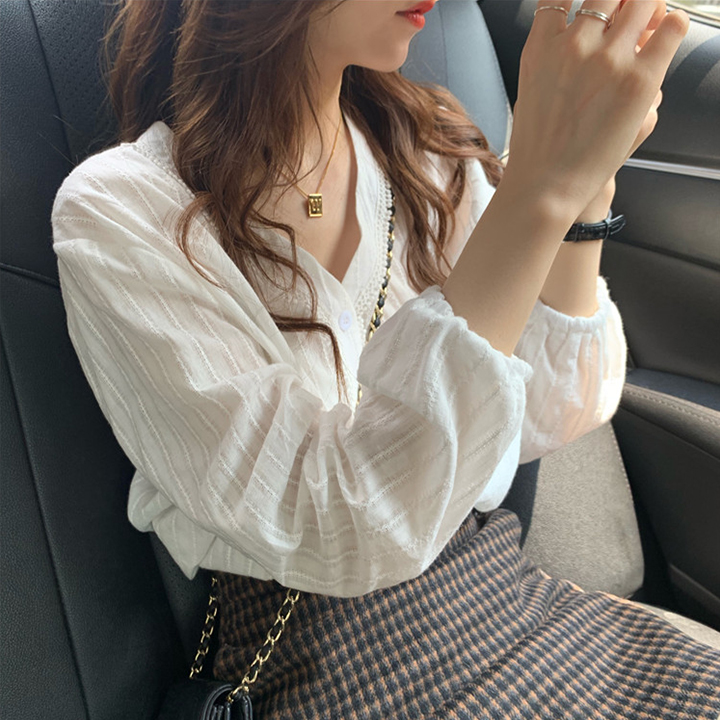 Áo Ren Cổ V Kiểu Nhật - New Thoi Trang