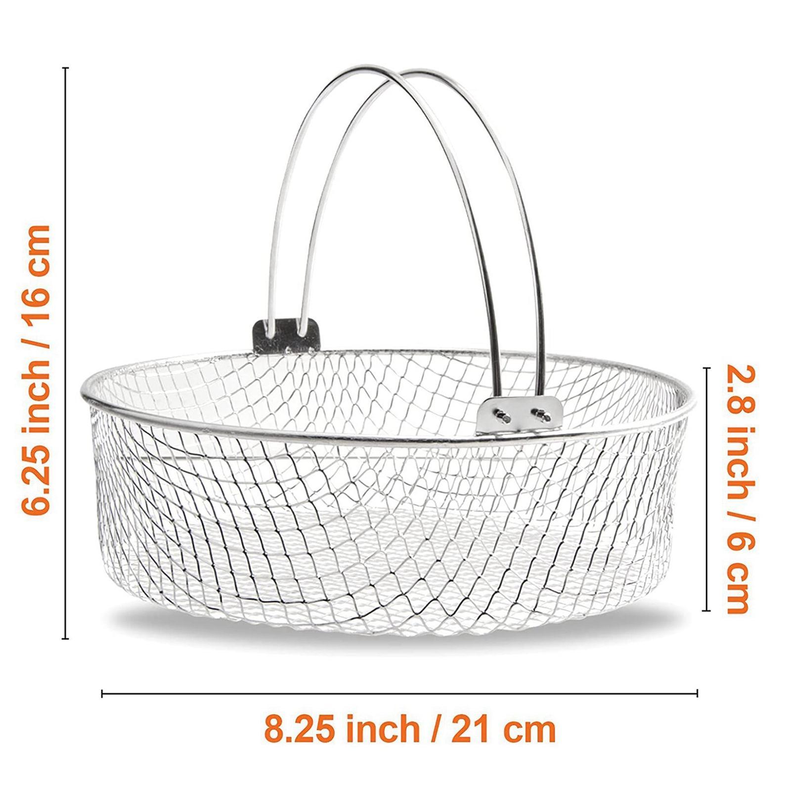 Air Fryer Basket with Handle Accessories Removable Deep Fry Mesh Basket for Baking