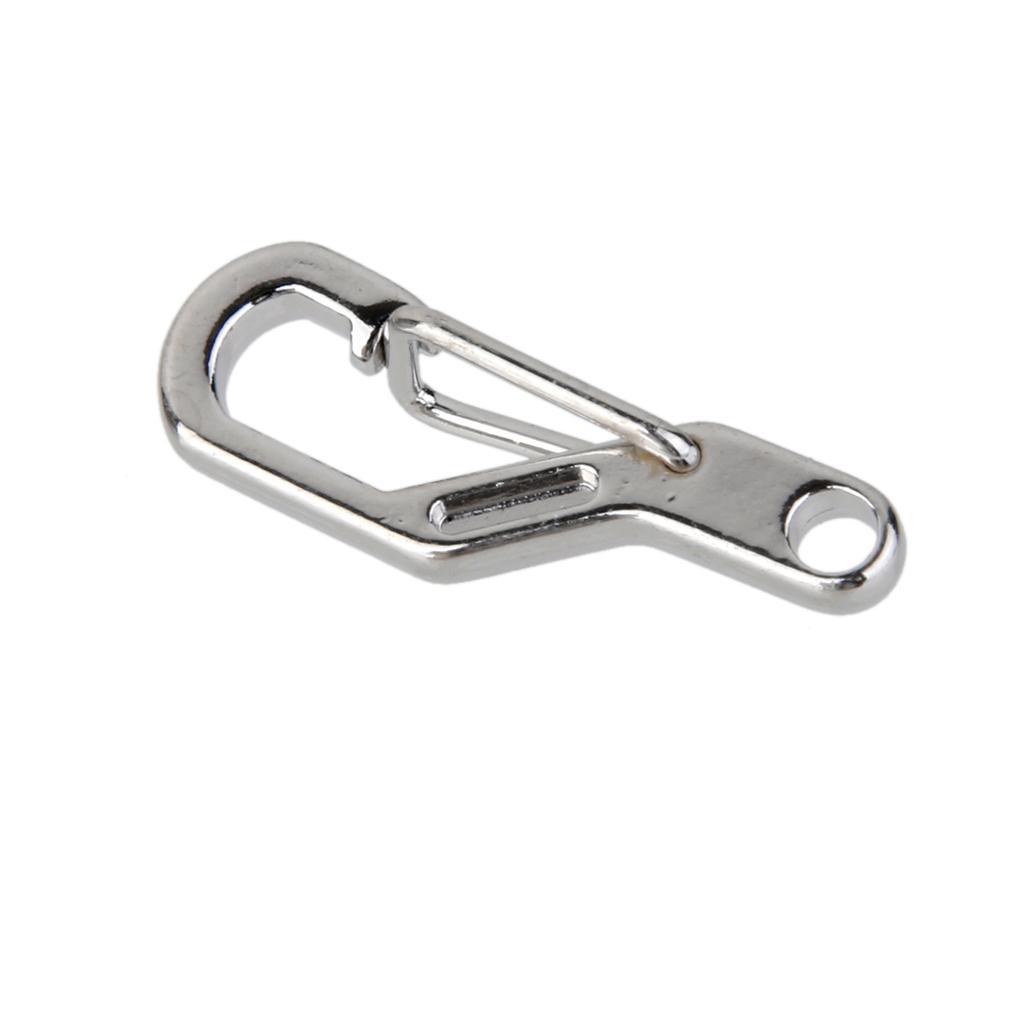 5pcs D Ring Climbing Hanging Buckle Snap Keychain Carabiners - Silver