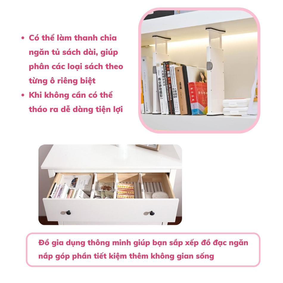 Thanh Kệ Chia Ngăn Kéo Giá Sách, Ngăn Tủ, Tủ Bếp, Quần Áo Đa Chức Nắng Có Thể Thu Gọn Tiện Lợi