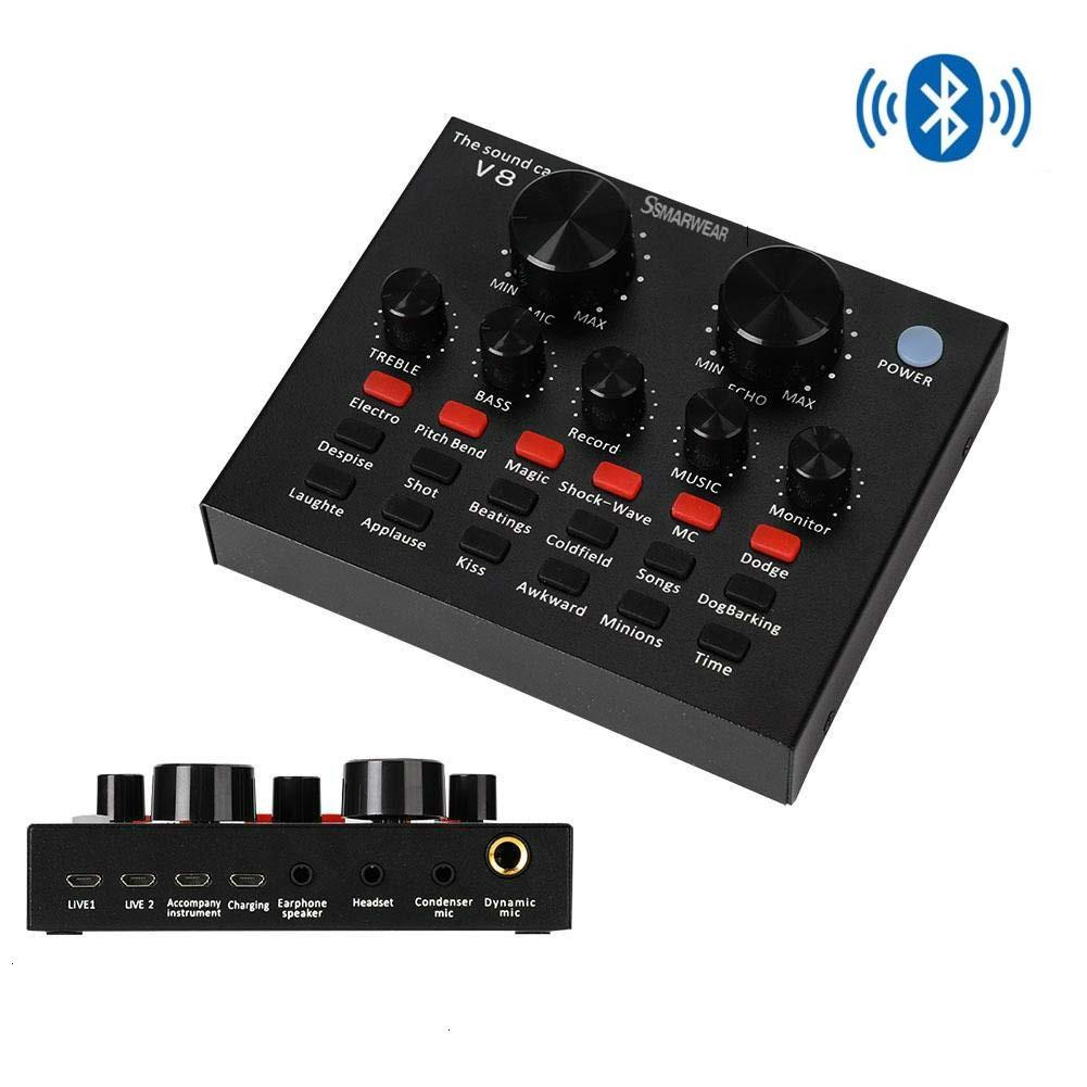 Combo Hát Thu Âm Livestream Sound Card V8 Micro BM900 . Giả Giọng Người Già , Trẻ Em , Autotune . Bảo Hành 12 Tháng