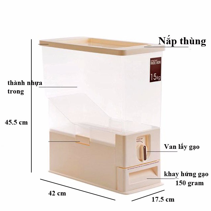 Thùng đựng gạo 15kg