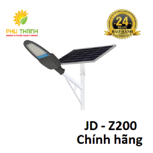 Đèn đường năng lượng mặt trời 200W JD-Z200 , có cần đèn, có điều khiển từ xa, Bảo Hành 2 năm