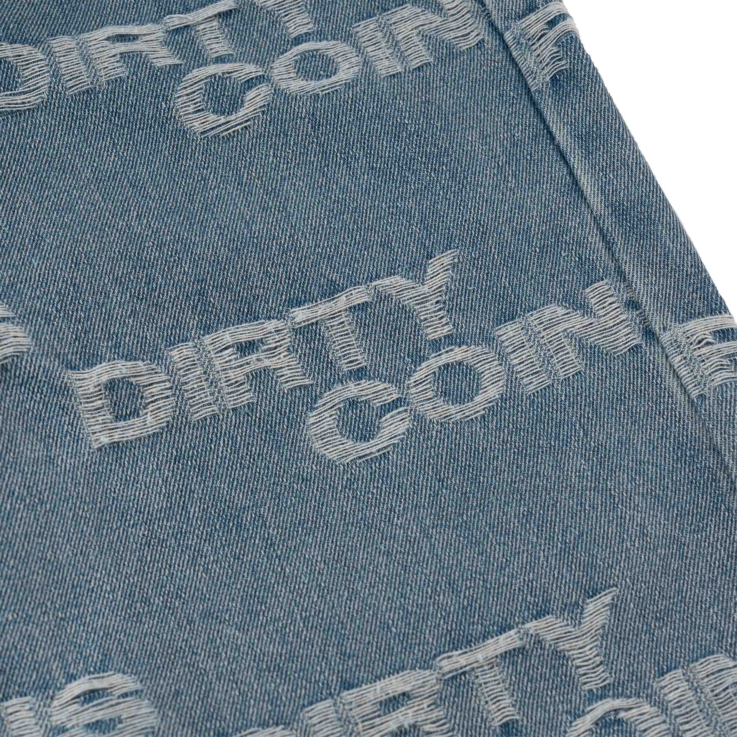 Quần DirtyCoins Denim Baggy Frayed Logo - Blue Wash