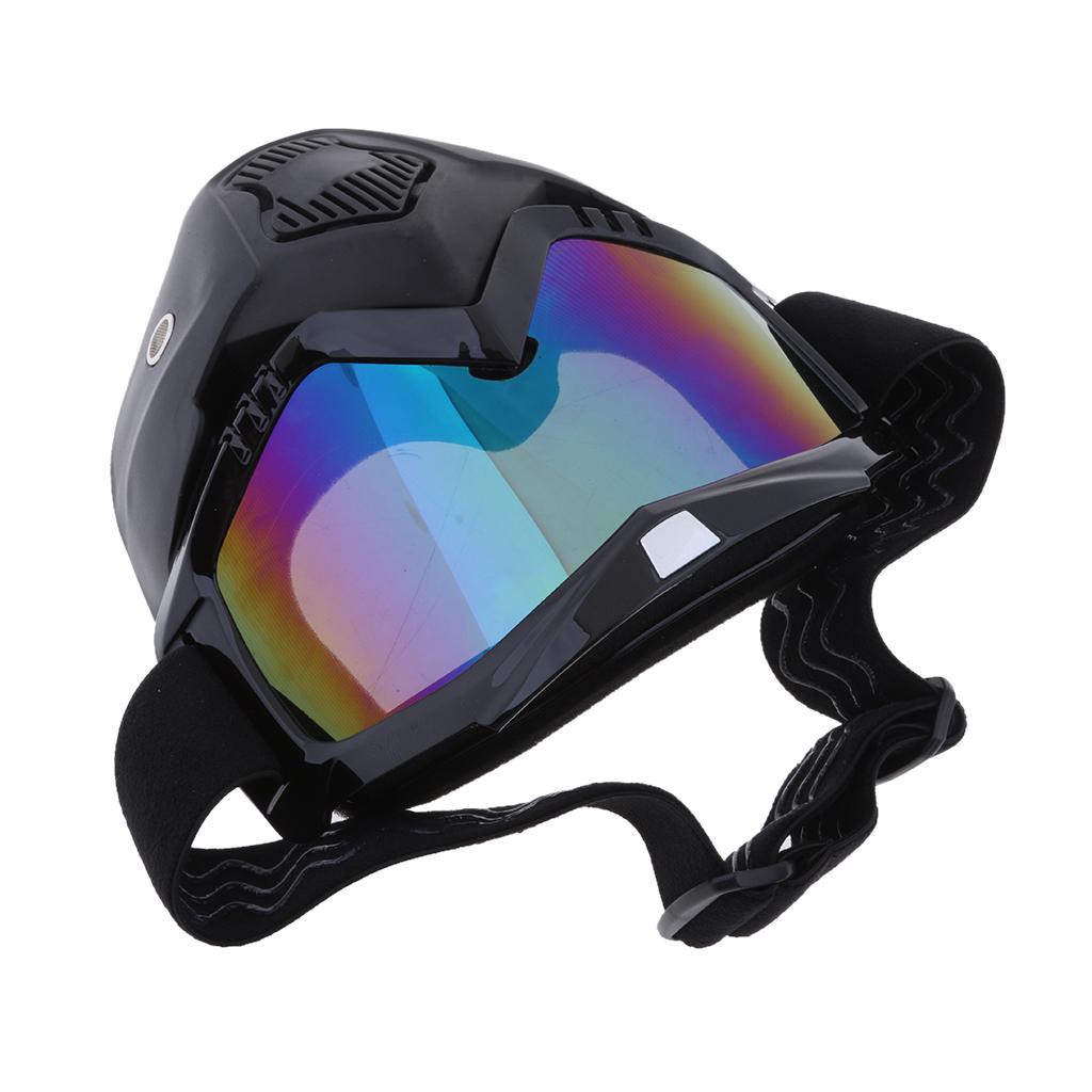 Detachable Face Mask Goggles Shield Windproof Dustproof Helmet Eyewear
