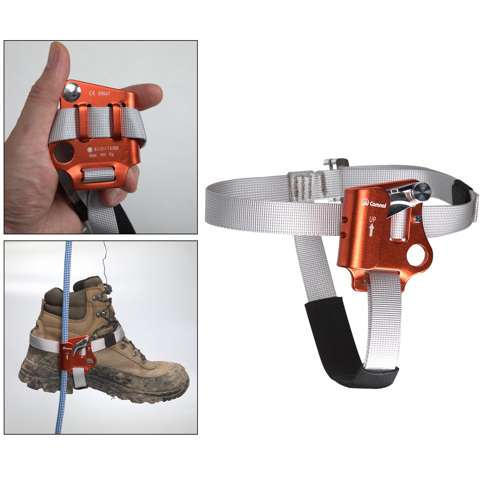 Outdoor Foot Ascender Left Right Foot Riser Rock Climbing Ascender Gear for 8-13mm Vertical Rope Tree Climbing Carving Outdoor Sports