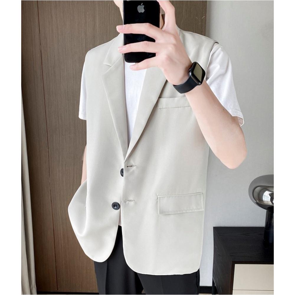 Vest nam, Áo Vest nam cộc tay, chất liệu Polyester dáng suông không nhăn, không nhàu, không phai màu, mã N47