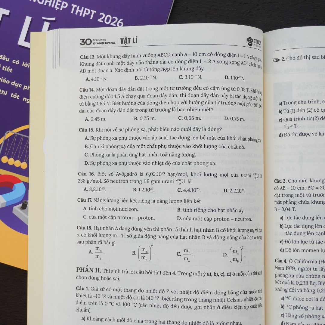Sách - 30 Đề Luyện Thi Tốt Nghiệp THPT 2026 - Vật Lí