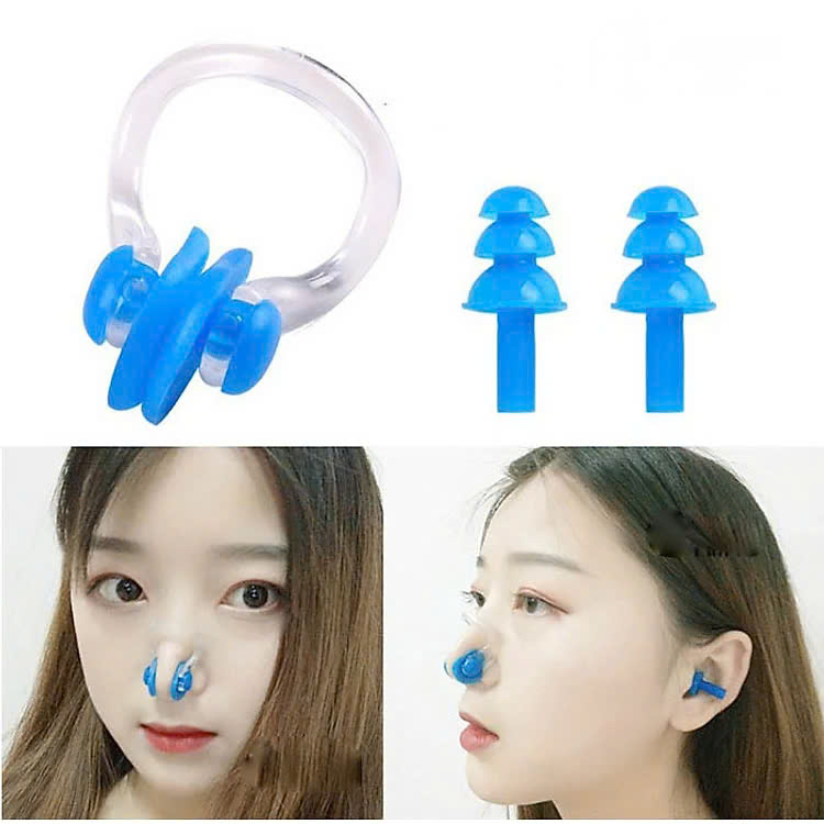 Bộ kit đi bơi bịt tai và bịt mũi  chất liệu Silicon cao cấp ( Giao màu ngẫu nhiên )