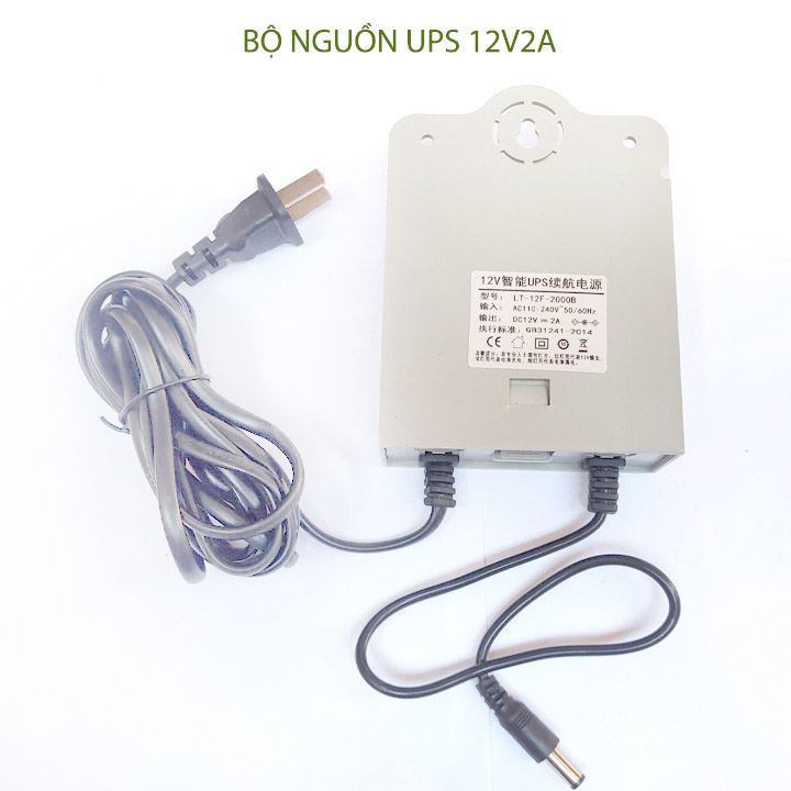 Bộ nguồn UPS 12V2A cấp điện liên tục, dùng cho camera, khóa chốt điện từ