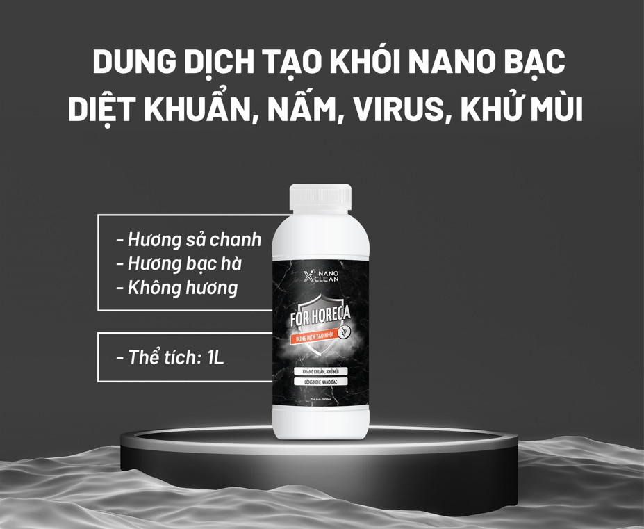 Hình ảnh Dung Dịch Nano Bạc Diệt Khuẩn Dung Dịch Tạo Khói, Phun Khói Nano Xclean For Horeca 1L-Diệt Khuẩn Khử Mùi nhà hàng, karaoke-Nano Bạc AHT Corp (AHTC)