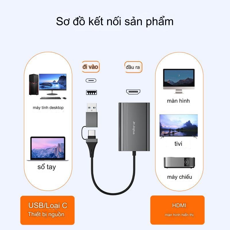 SOAIY Cáp USB Type-C Ra HDMI Cho Tất Cả Dòng PC, Máy Tính, Laptop Kết Nối Lên Màn Hình Tivi JH-Z935 - Hàng Nhập Khẩu