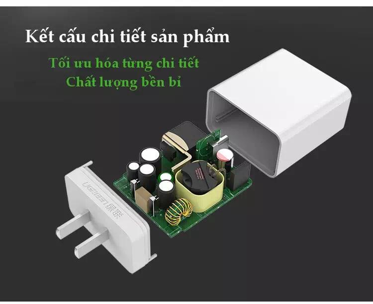 Ugreen UG20760CD127TK 30W màu Trắng Củ sạc nhanh cổng TypeC chuẩn QC 3.0 - HÀNG CHÍNH HÃNG