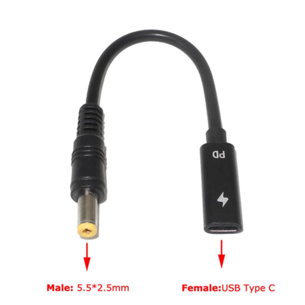 5525  To Type-C Straight With PD Laptop Adapter Power Charger Connector