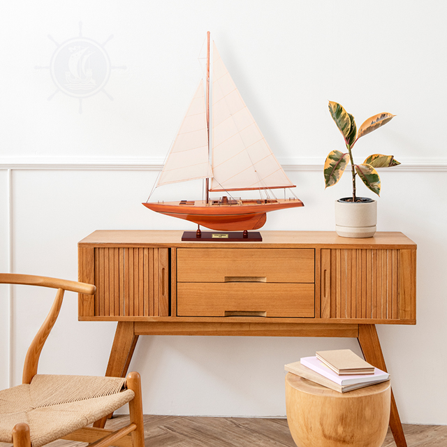 Mô Hình Thuyền Buồm Columbia Medium Bằng Gỗ Dùng Để Trưng Bày Trang Trí Dài 60 Cm