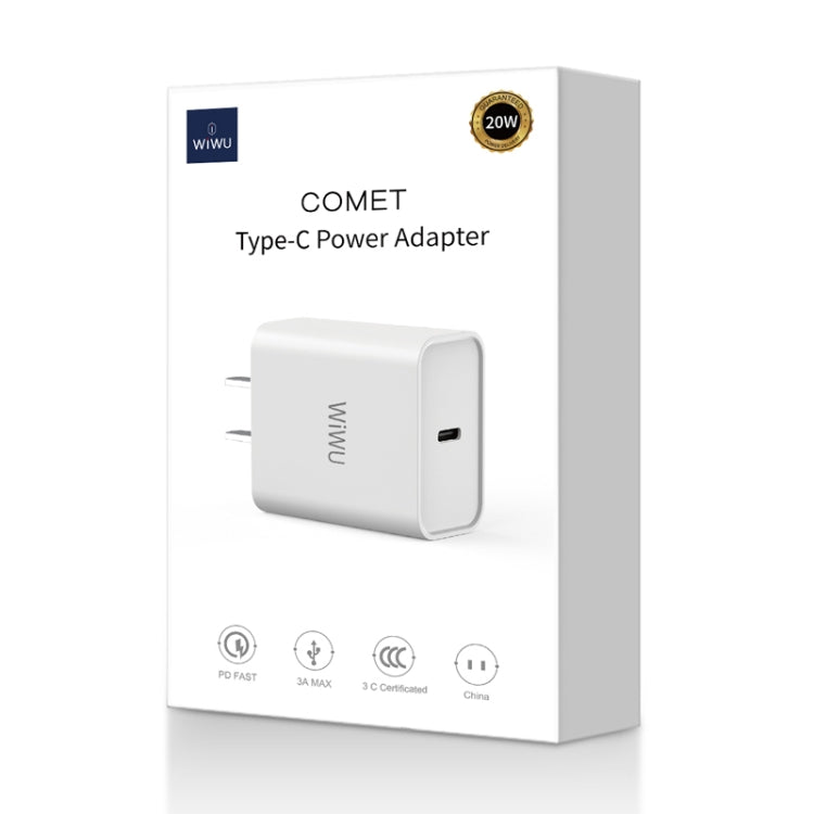 Adapter cóc củ sạc Type C sạc nhanh 20W chuẩn PD Type C 3.0 và Quickcharge 3.0 hiệu WIWU Comet RY-U56 trang bị công nghệ chip sạc thông minh, thiết kế siêu nhỏ gọn, cổng cắm US-UK - Hàng nhập khẩu