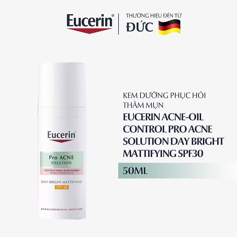 Kem Dưỡng Sáng Da Ban Ngày Cho Da Nhờn Mụn Eucerin Pro Acne Day Bright Mattifying SPF30 50ml