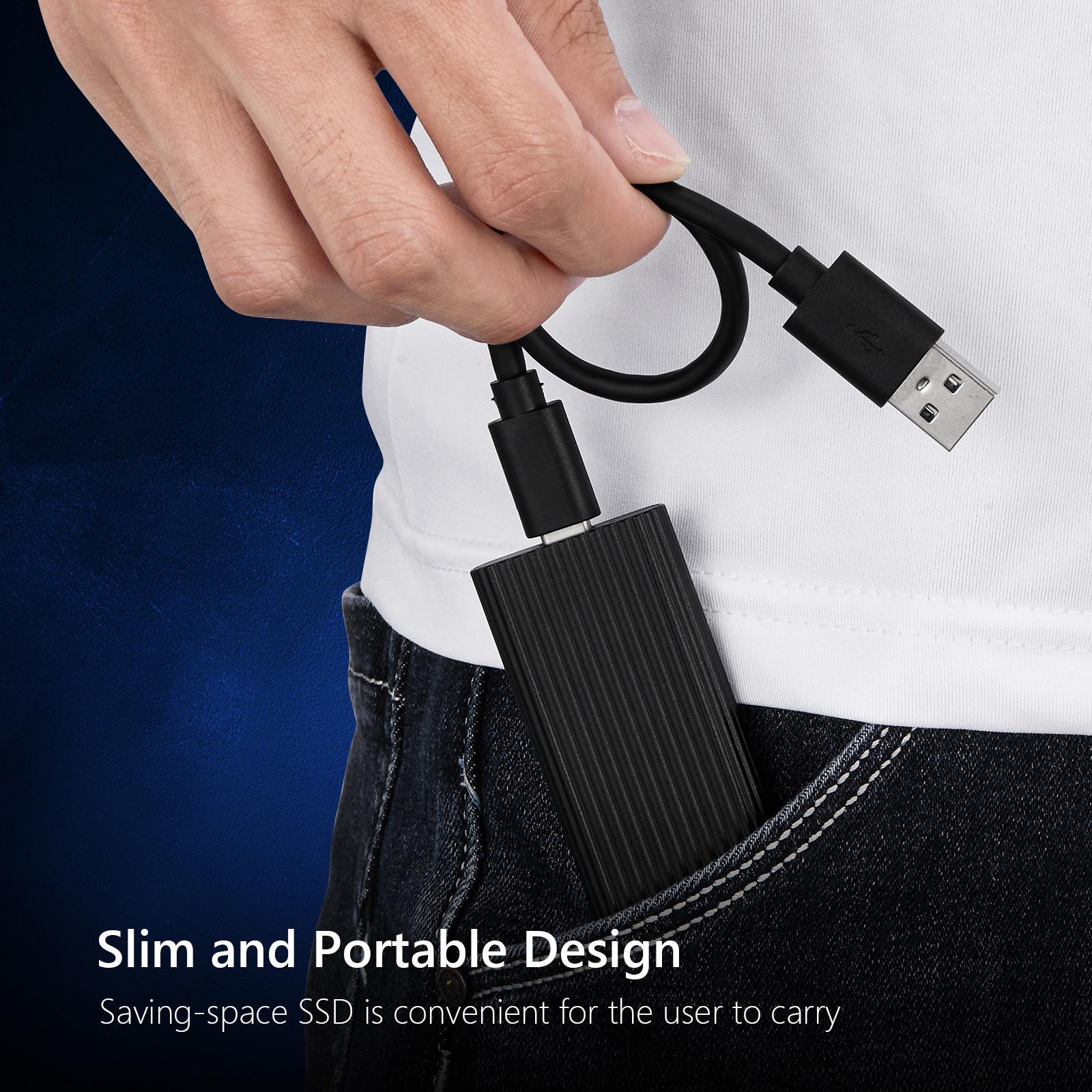 500GB SSD External Portable Storage USB 3.1 Gen-1 USB-C Compatible