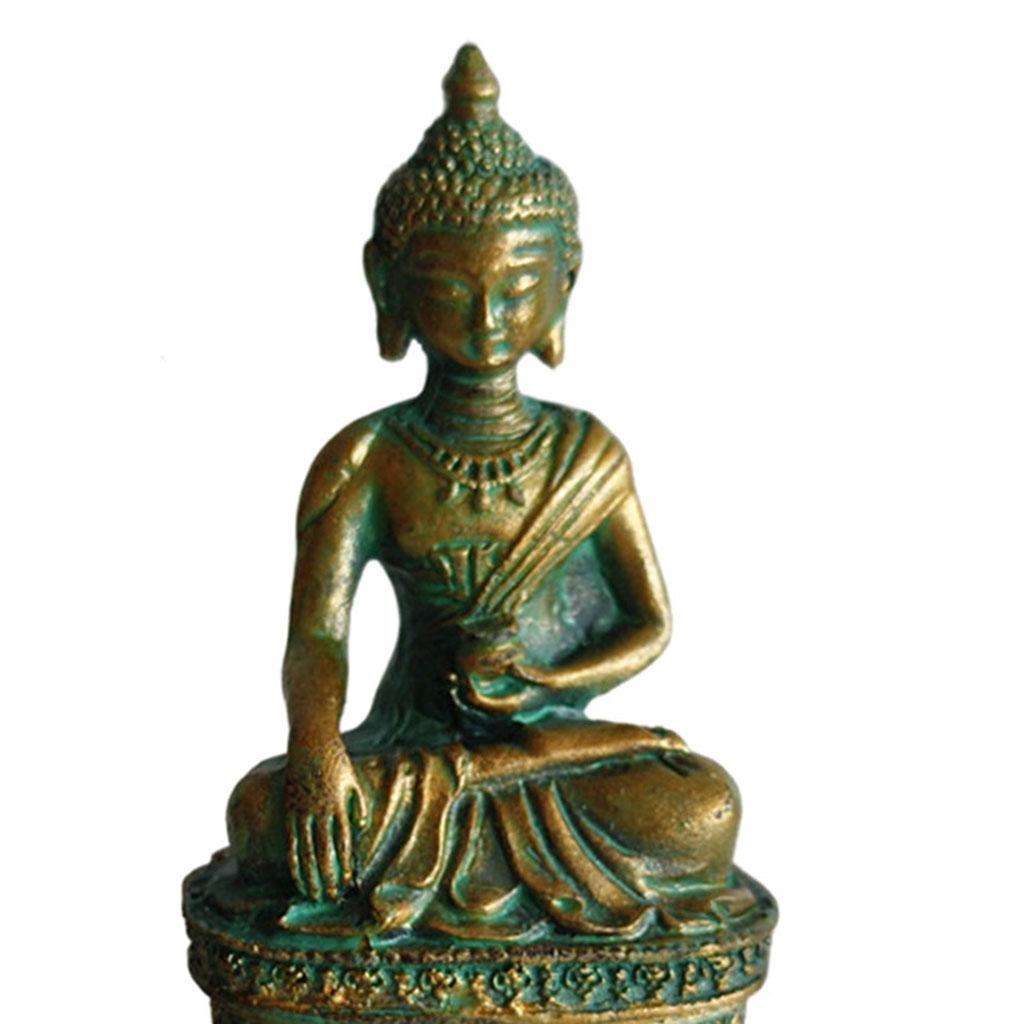 2X SANDSTONE BALCONY HOME GARDEN SMALL ZEN BUDDHA STATUE ORNAMENT DECORATIONS