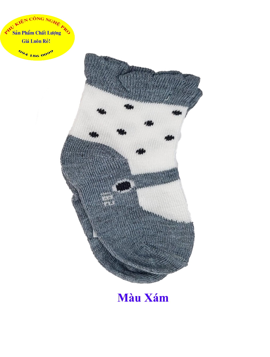 Tất vớ cho trẻ em từ 1 đến 3 tuổi In nhiều chấm trên cổ vớ Chất liệu thun cotton co giãn, mềm, êm, Bảo vệ đôi chân