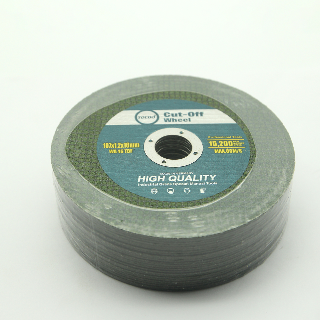 Bộ 10 Đá cắt sắt Φ107 x dày 1.2 x trục 16mm x 15200 rpm