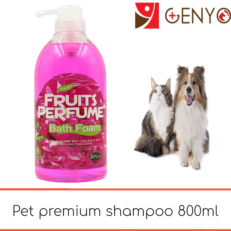 Sữa tắm chai lớn cho chó mèo siêu thơm siêu tiêt kiệm - Genyo Fruit Shampoo Chai 800ml